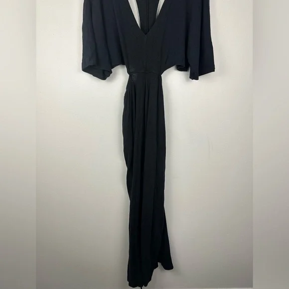 Free People Ready To Go One Cut Out Wide Leg Relaxed Peachy Jumpsuit Women’s M - Picture 5 of 12